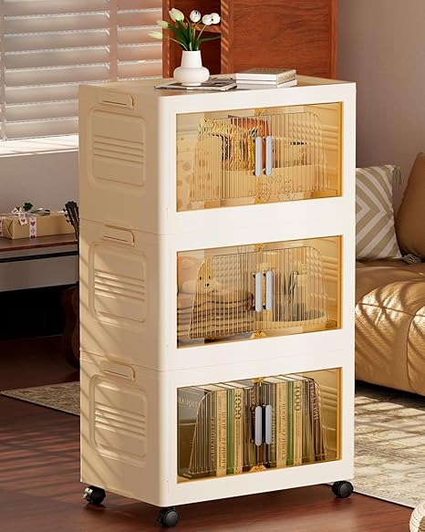 Stackable Storage Bins with Lids & Wheels