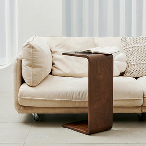 C-Shaped End Table – Walnut