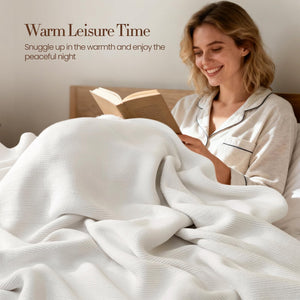Chunky Knit Weighted Blanket – Cotton, 62"x90", 16 lbs