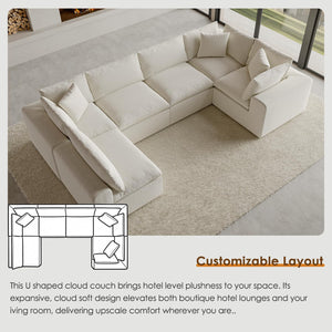 Modular Sectional Sofa Bed with Deep Seats – Chenille Cloud Couch