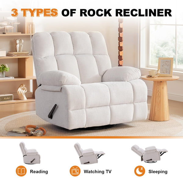 Oversized 360° Swivel Glider Recliner Chair