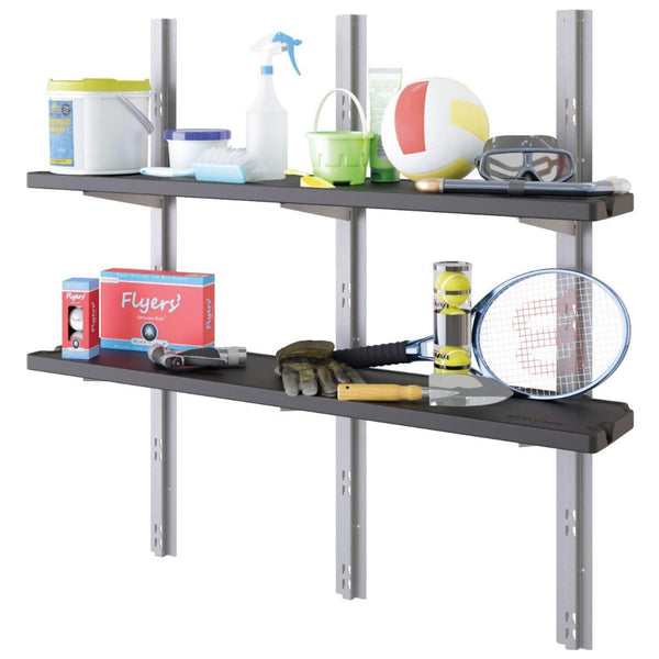 Wall Mount Shed Shelf Kit – 2-Shelf Resin Storage Set