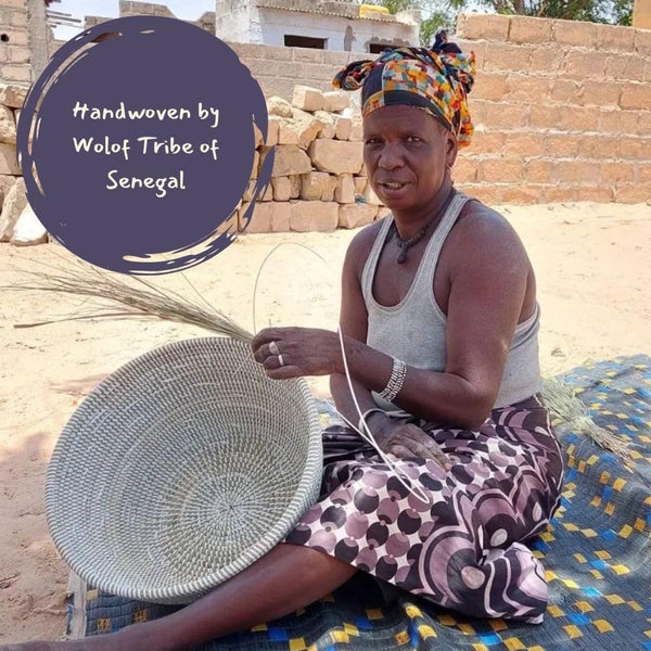 Handwoven Round Storage Basket with Lid