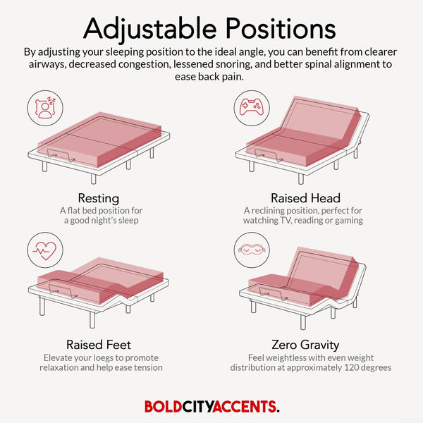 Adjustable Bed Frame with Wireless Remote, Zero Gravity & Massage