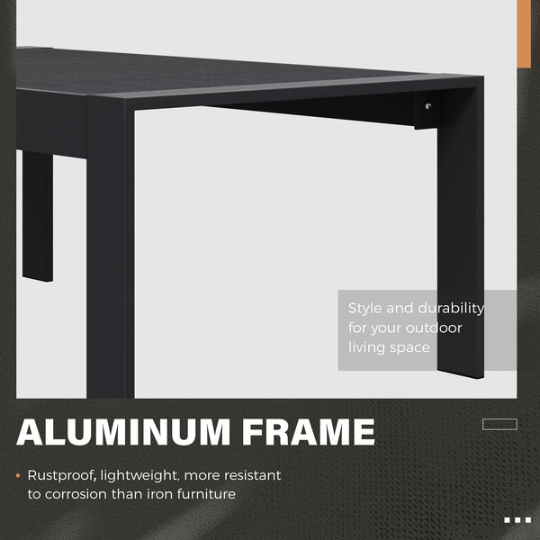 Aluminum Outdoor Patio Coffee Table – All-Weather Rectangle Metal Table