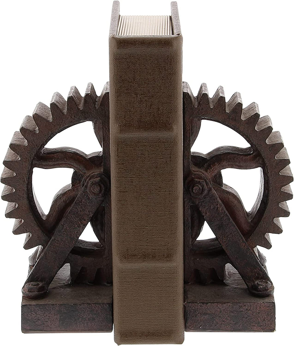 Steampunk Gymnastic Men Bookends – Resin Bronze Finish, 1 Pair