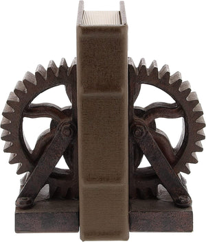 Steampunk Gymnastic Men Bookends – Resin Bronze Finish, 1 Pair