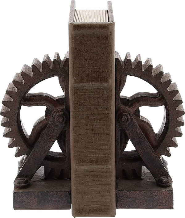 Steampunk Gymnastic Men Bookends – Resin Bronze Finish, 1 Pair