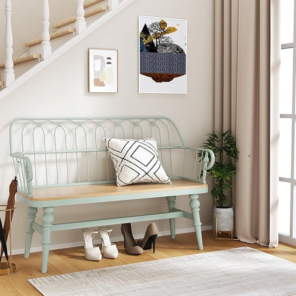 Spindle Back Farmhouse Bench