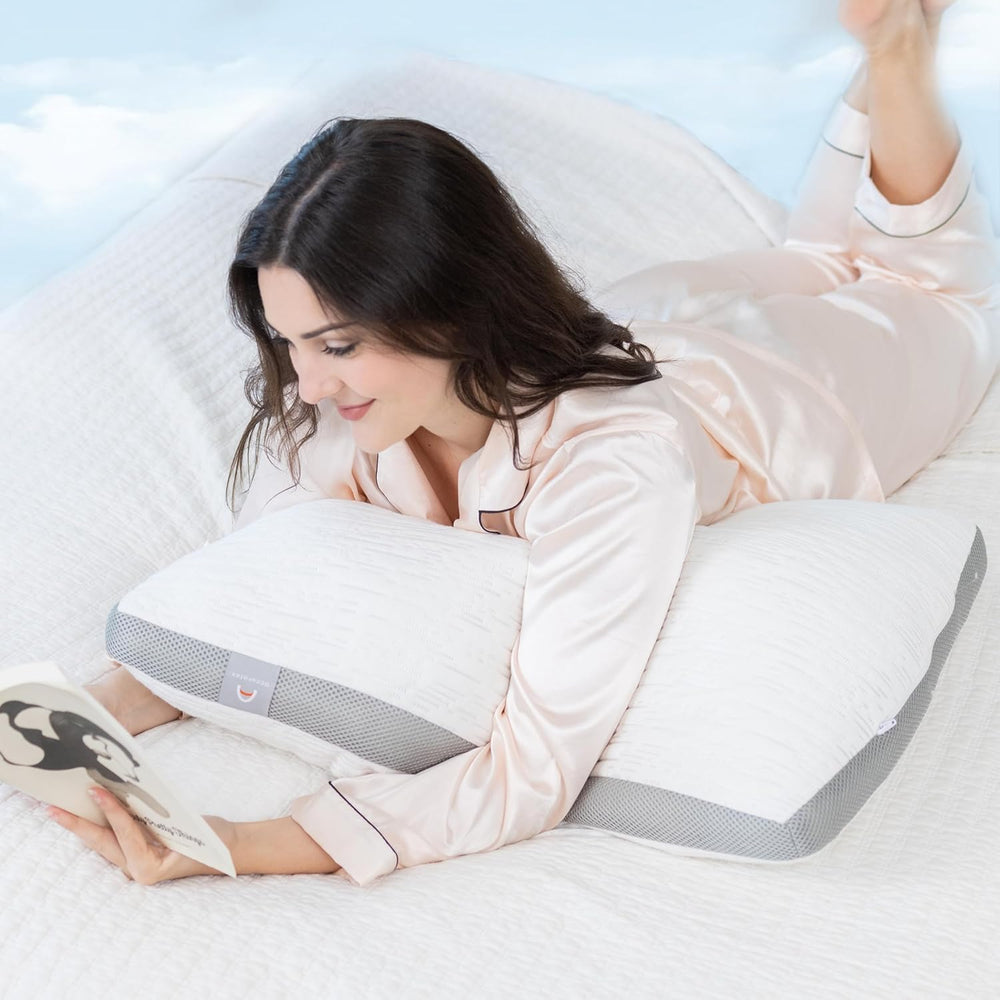 Shredded Memory Foam Pillows Set of 2 – Adjustable Loft, Bamboo Cover