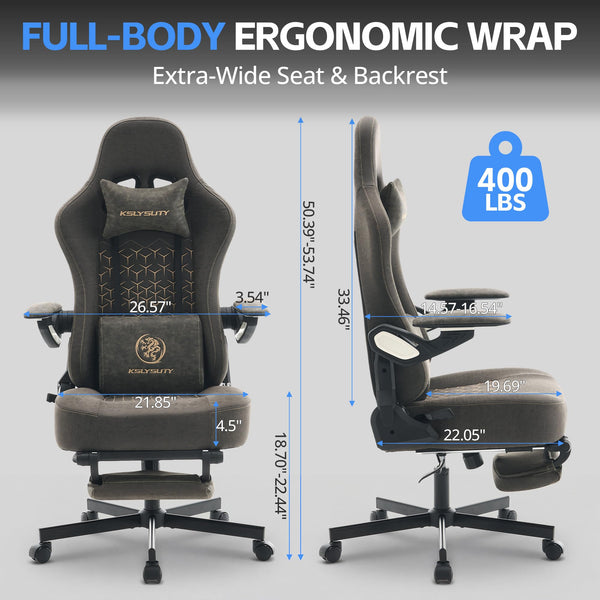 Ergonomic Gaming Chair with Footrest