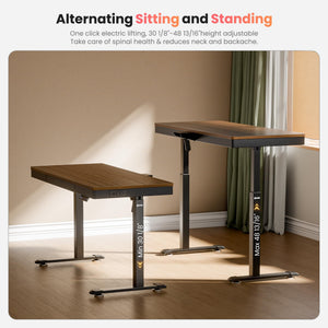 Electric Standing Desk with Drawer & Power Outlet – 55 Inch Adjustable Height