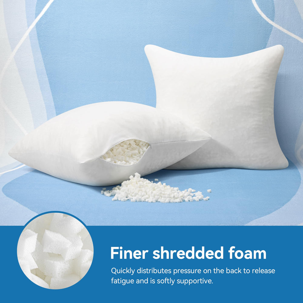 Shredded Memory Foam Throw Pillow Inserts (Pack of 2)