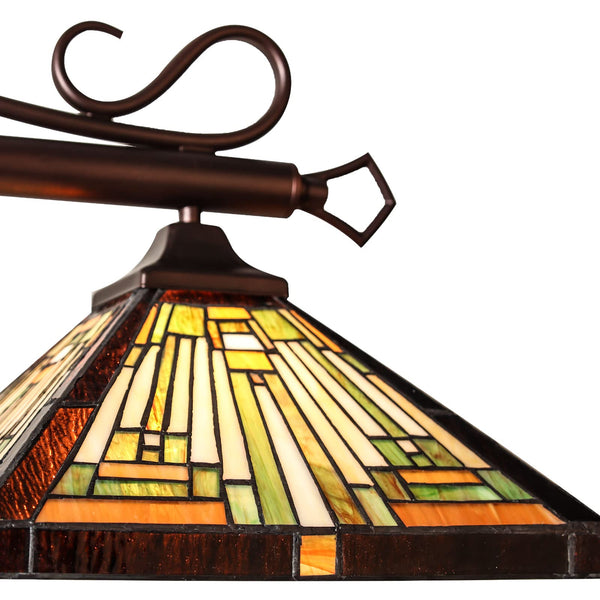 Tiffany Stained Glass 3-Light Pendant Chandelier