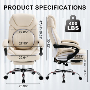 Ergonomic Reclining Office Chair with Footrest