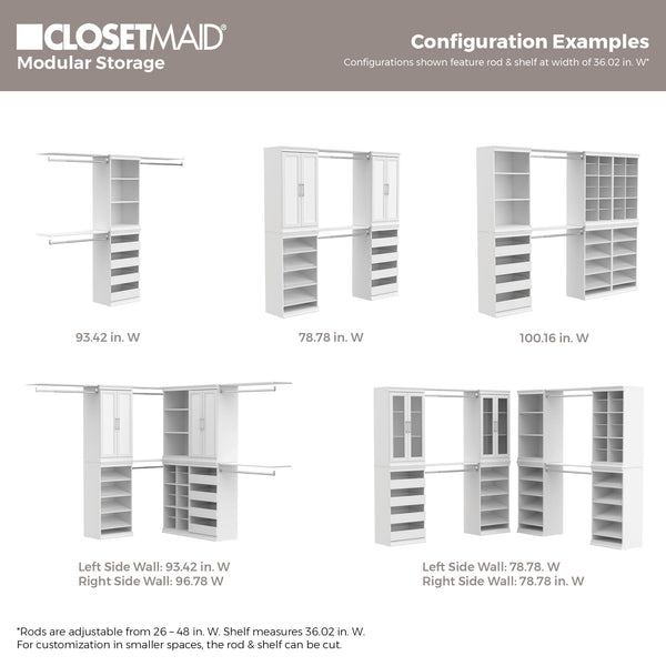 Modular Storage Shelf Unit with 3 Adjustable Shelves
