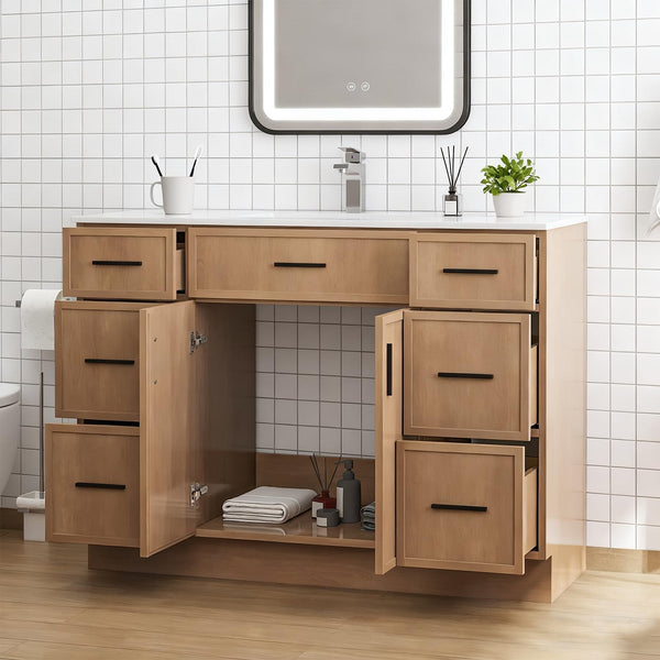 48-Inch Bathroom Vanity with Sink and Wood Cabinet