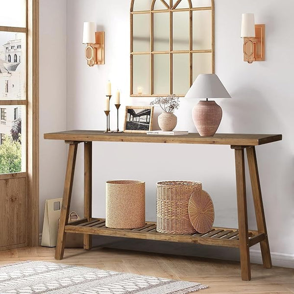 Reclaimed Wood 2-Tier Console Table