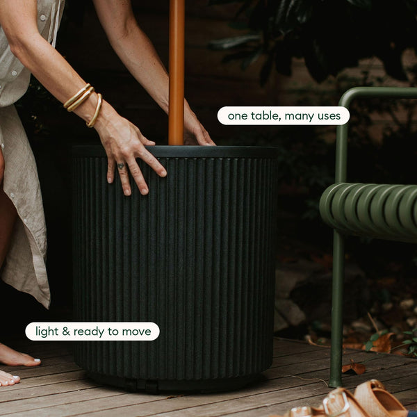 Outdoor Umbrella Side Table with Umbrella Hole