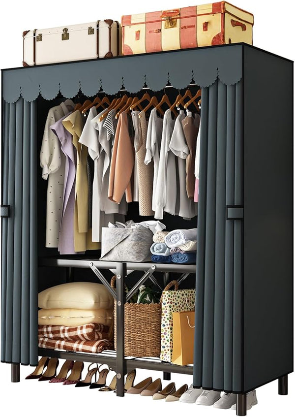 Portable Wardrobe Closet with Metal Frame