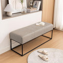 47" Faux Leather Entryway Bench with Metal Frame