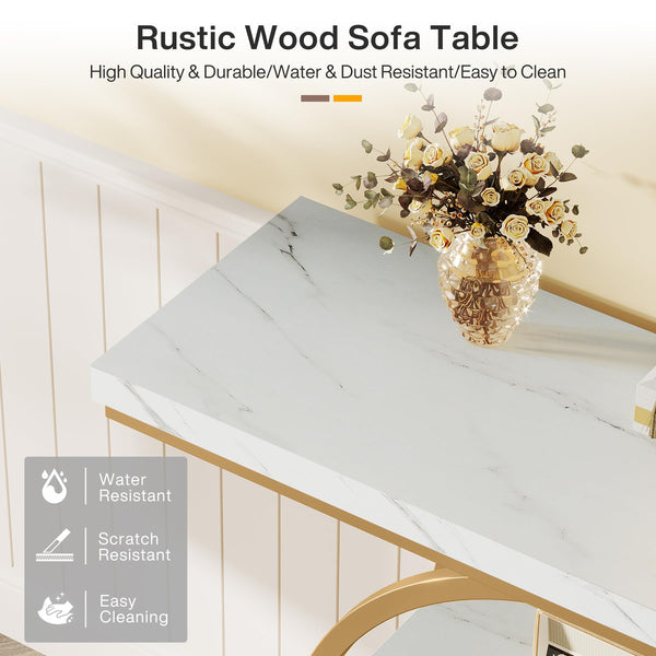 41.3" 4-Tier Console Table with Circle Base