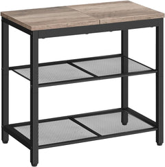 3-Tier Shoe Bench with Mesh Shelves