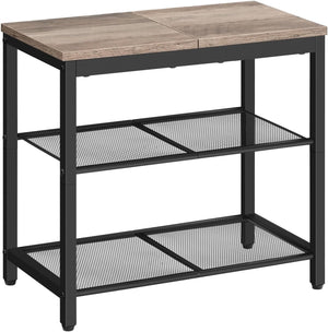 3-Tier Shoe Bench with Mesh Shelves
