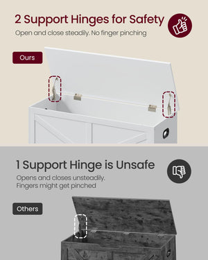Farmhouse Storage Bench with 2 Fabric Drawers