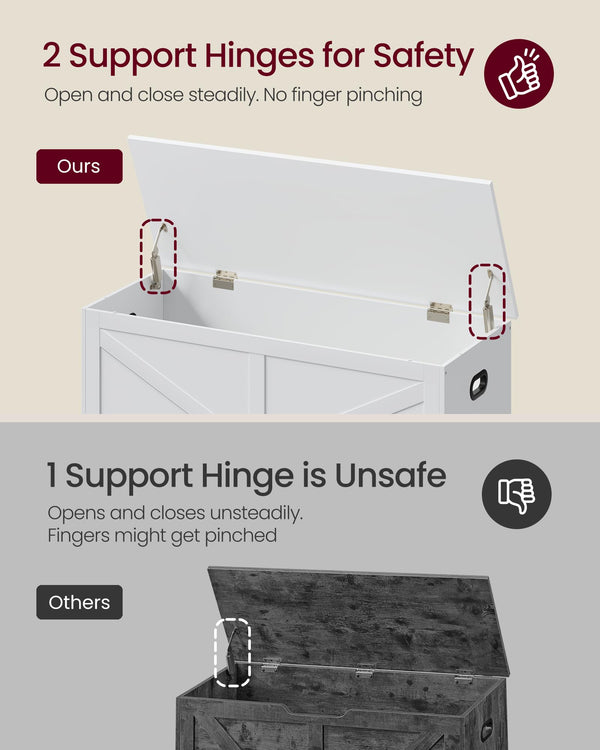 Farmhouse Storage Bench with 2 Fabric Drawers
