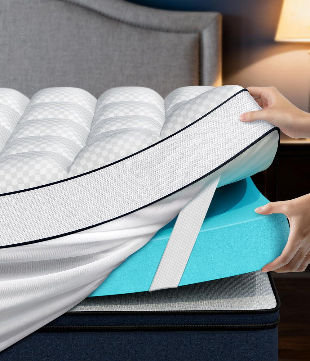 4-Inch Dual-Layer Cooling Gel Memory Foam Mattress Topper – Pillow Top, Deep Pocket