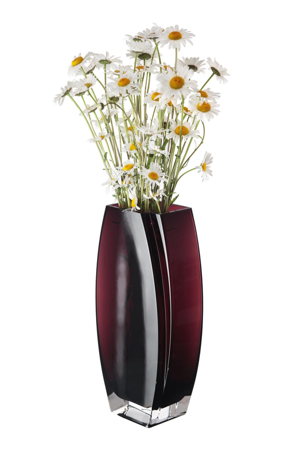 Amethyst Glass Vase — 10.25" Oblong Decorative Vase