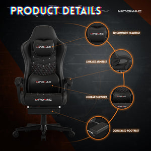 Big & Tall Ergonomic Gaming Chair with Footrest