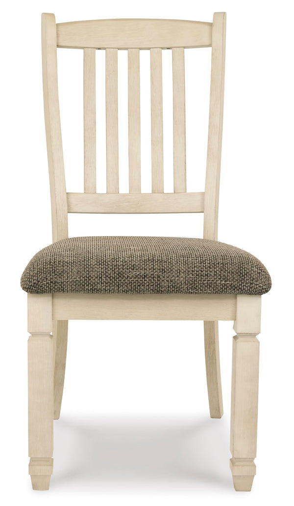 Antique White Upholstered Dining Chair Set of 2