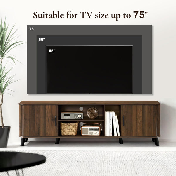 70" Mid-Century Modern TV Stand with Storage