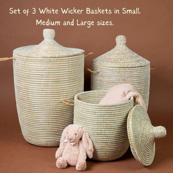 Large Handwoven Storage Basket with Removable Lid