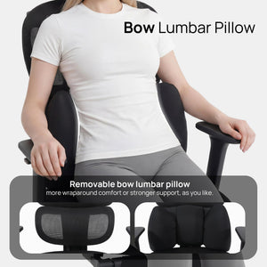 Ergonomic High Back Office Chair with Fixed Lumbar Support & Detachable Pillow