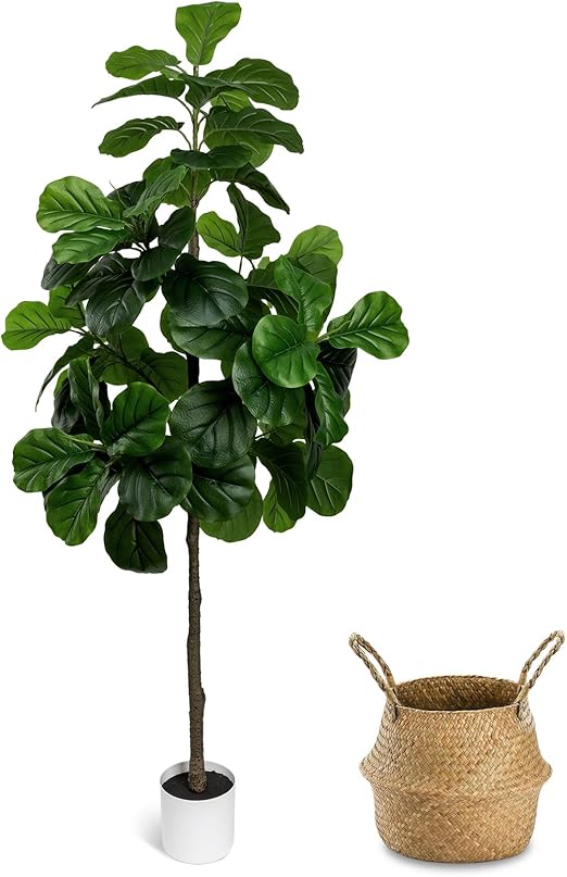 6ft Artificial Fiddle Leaf Fig Tree with Planter