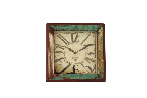 Handcrafted Vintage Recycled Wood Wall Clock