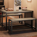 3-Piece Dining Table Set with 2 Benches