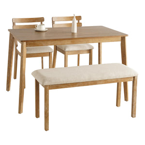 Farmhouse Dining Table Set with Chairs and Bench