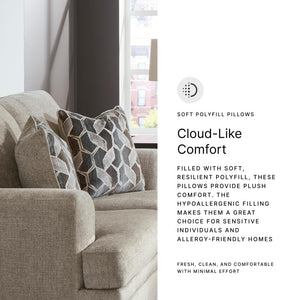 Contemporary Polyester Loveseat with Accent Pillows