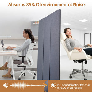 3-Panel Acoustic Room Divider with Wheels