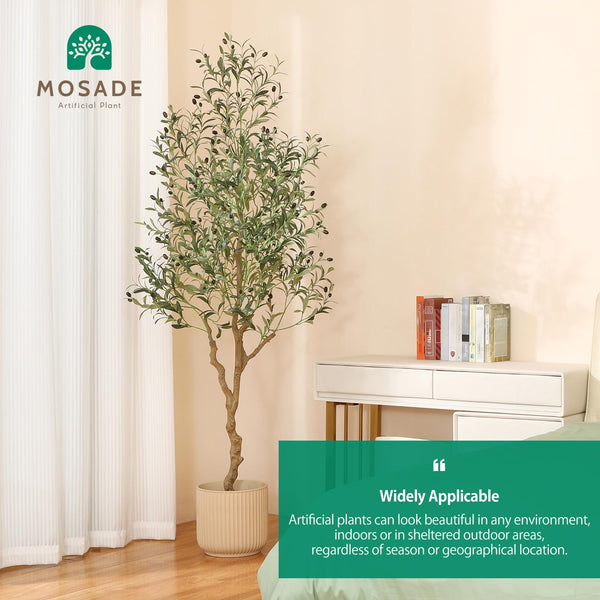 Artificial Olive Tree with Seagrass Basket – 7 Feet