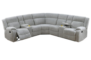 L-Shaped Power Reclining Sectional Sofa with USB Ports & Storage