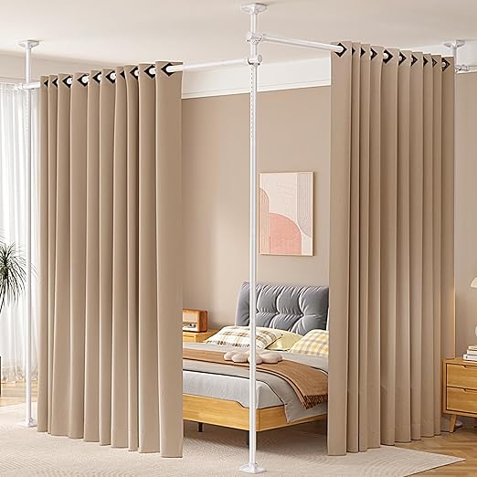 Adjustable No-Drill Room Divider Curtain Rod