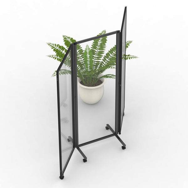 3-Panel Trifold Acrylic Room Divider with Casters