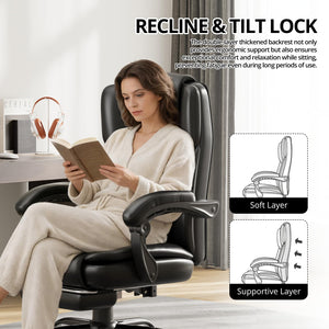 Big & Tall Reclining Office Chair with Footrest