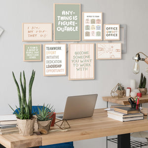 Wooden Motivational Wall Art Set of 8