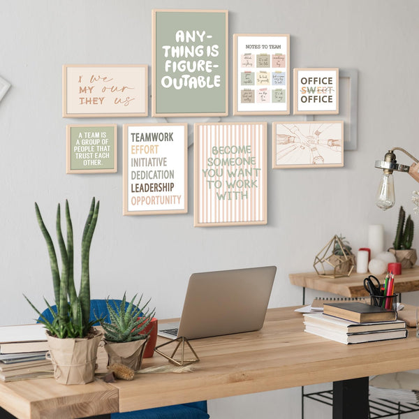Wooden Motivational Wall Art Set of 8